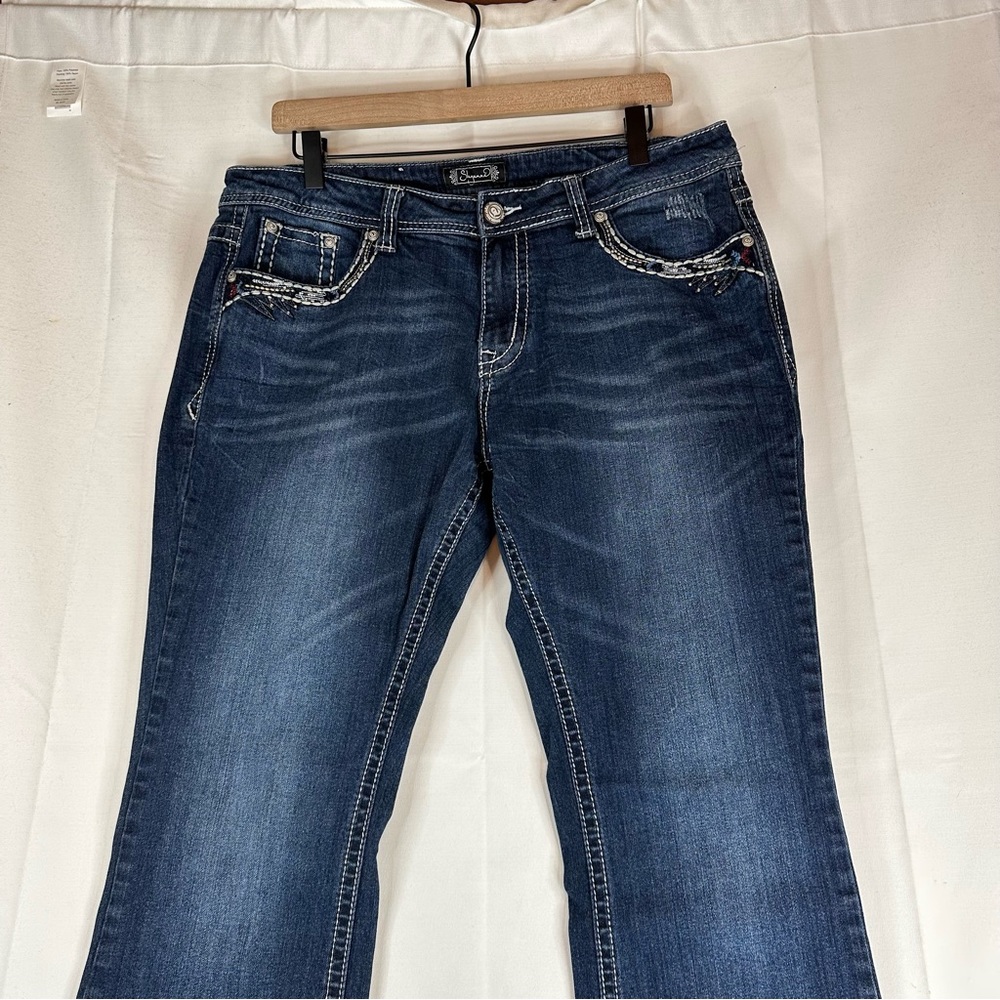 Dark Wash Women's Bootcut Jeans - Blue - Picture 4 of 15